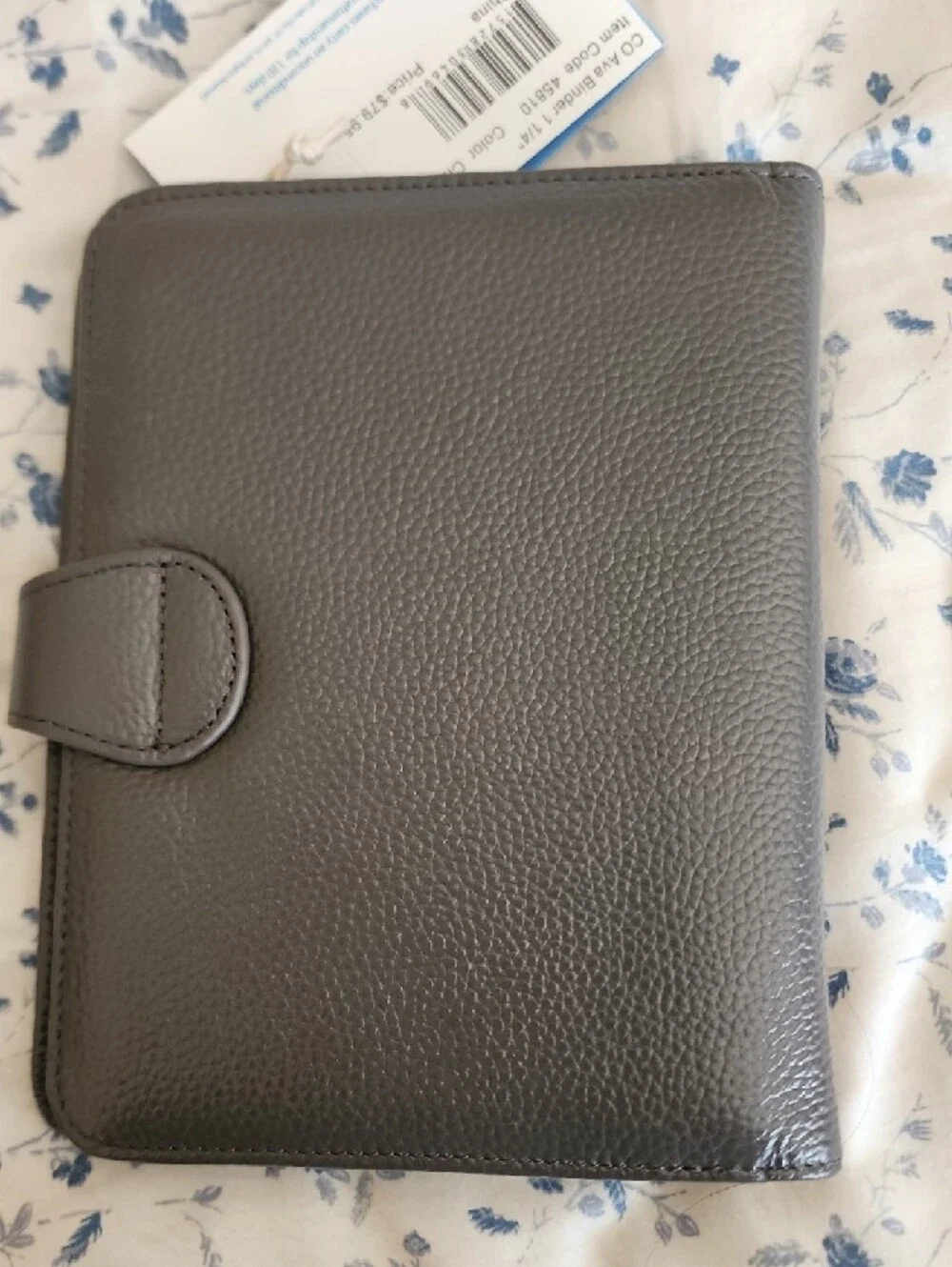 Franklin Covey Charcoal Pebbled Ava Binder 1 1/4